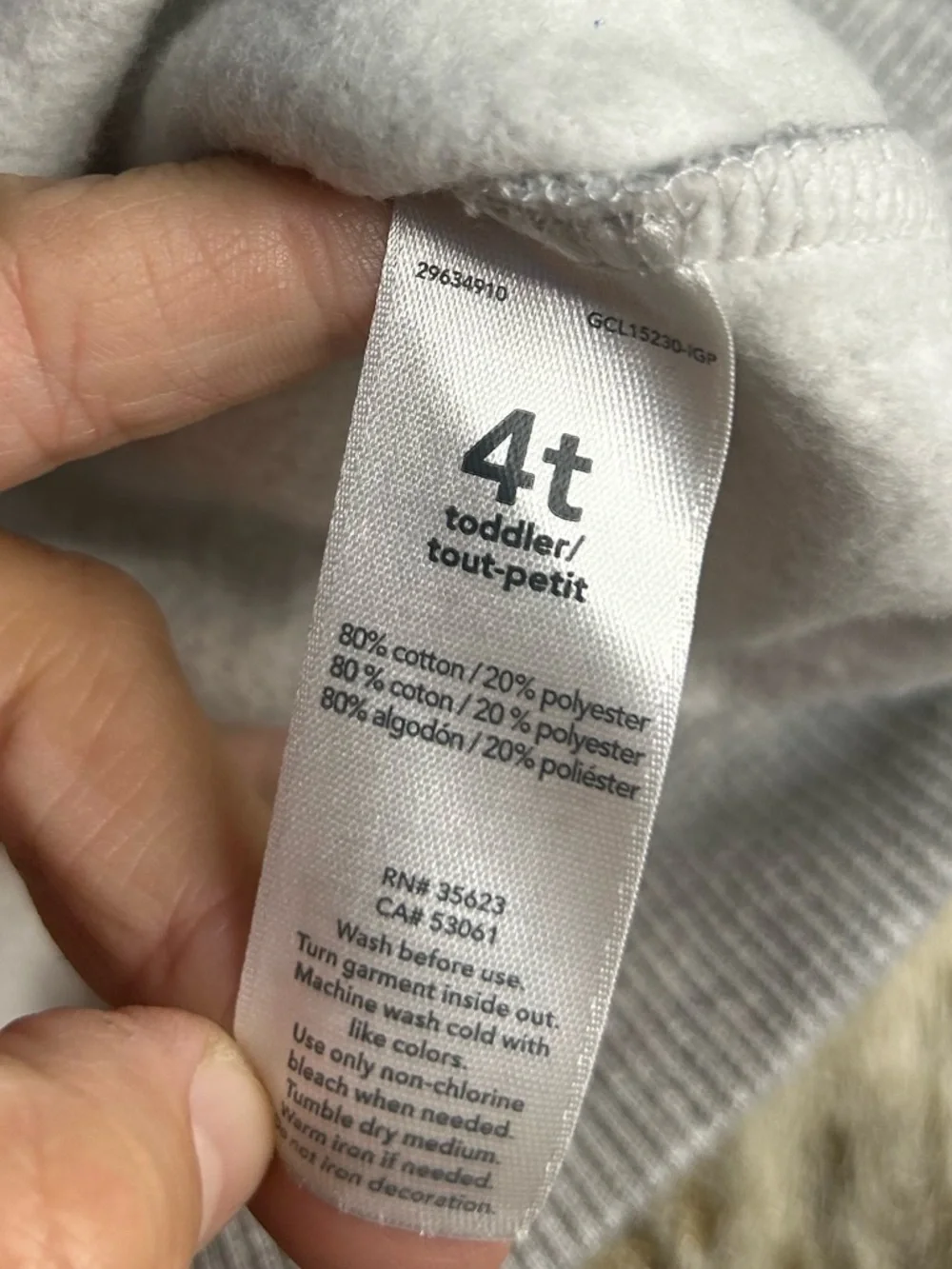 5 for $25🔥Carter's Elf Print Graphic‎ Grey Sweatshirt 4T